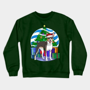 Rat Terrier Dog Cute Santa Christmas Gift Crewneck Sweatshirt